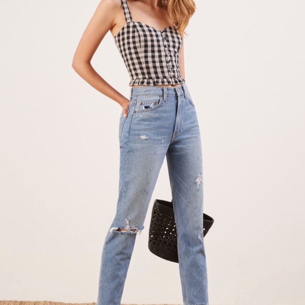 Reformation Distressed Julia High Cigarette Jean